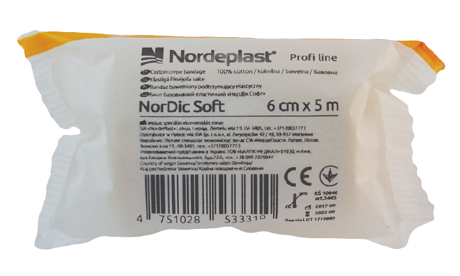 Бинт бавовняний еластичний “НорДік Софт» 6см*5м